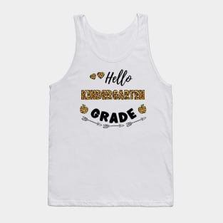 Hello Kindergarten Leopard Back To School Tank Top